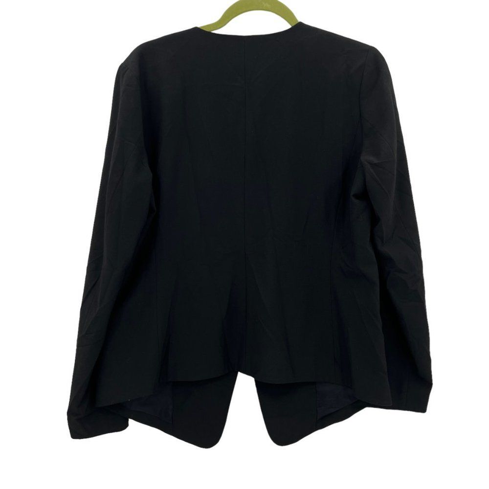 Michael Kors Long Front with Shorter Back Single Button Black Blazer Size 10 - Picture 9 of 15